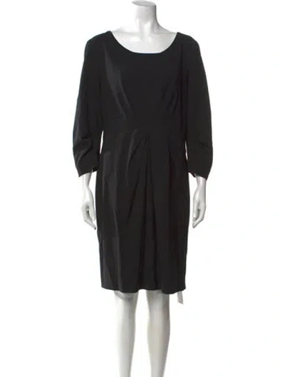 Pre-owned Lafayette 148 Wool Knee-length Dress In Black