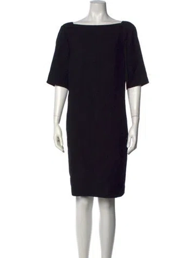 Pre-owned Lafayette 148 Wool Knee-length Dress In Black