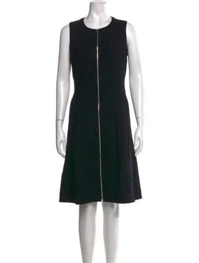 Pre-owned Lafayette 148 Wool Knee-length Dress In Black