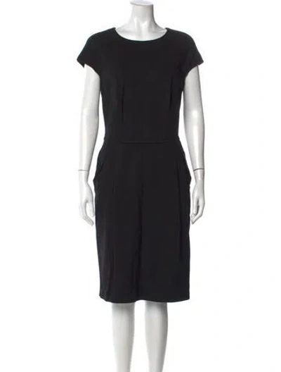Pre-owned Lafayette 148 Wool Knee-length Dress In Black