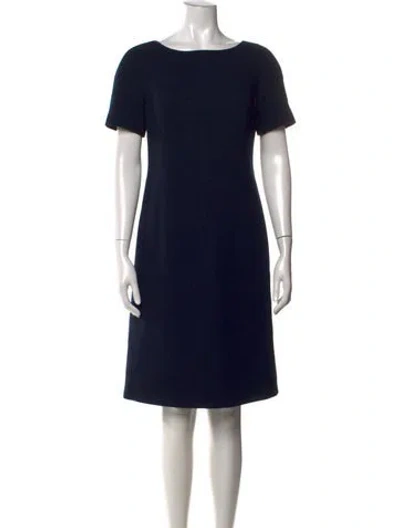 Pre-owned Lafayette 148 Wool Knee-length Dress In Black