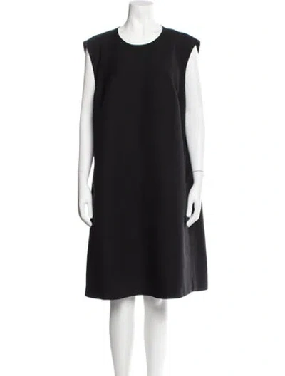 Pre-owned Lafayette 148 Wool Knee-length Dress In Black