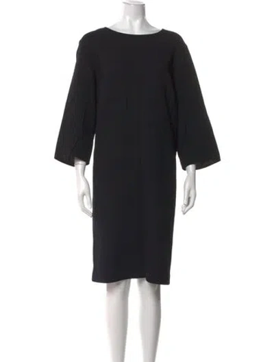 Pre-owned Lafayette 148 Wool Knee-length Dress In Black
