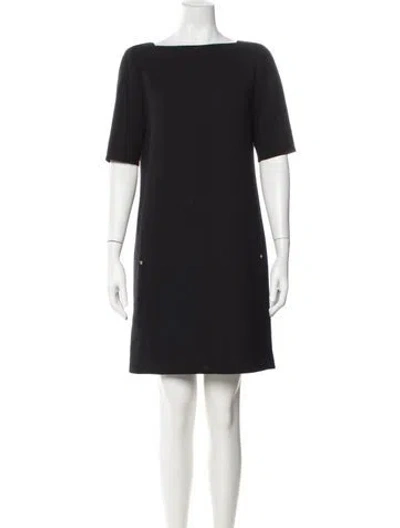 Pre-owned Lafayette 148 Wool Knee-length Dress In Black