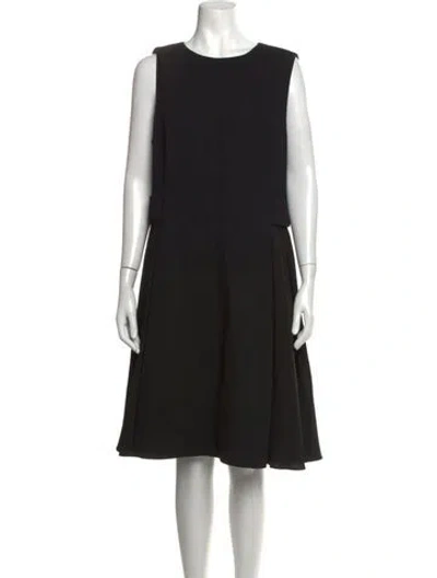 Pre-owned Lafayette 148 Wool Knee-length Dress In Black