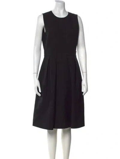 Pre-owned Lafayette 148 Wool Knee-length Dress In Black