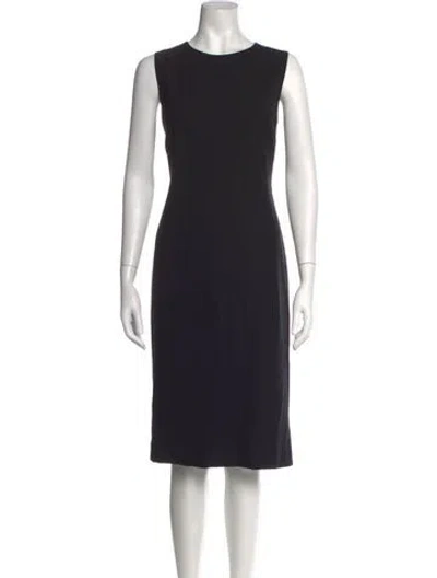 Pre-owned Lafayette 148 Wool Knee-length Dress In Black