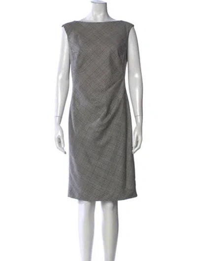 Pre-owned Lafayette 148 Wool Knee-length Dress In Black/white
