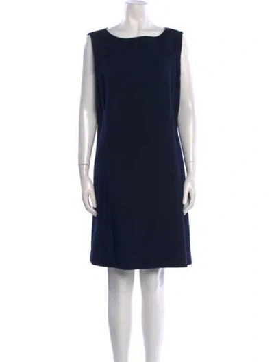 Pre-owned Lafayette 148 Wool Knee-length Dress In Blue