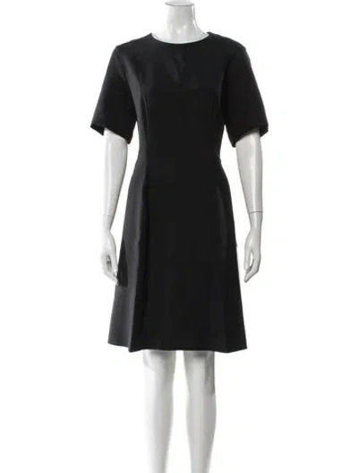 Pre-owned Lafayette 148 Wool Knee-length Dress In Blue