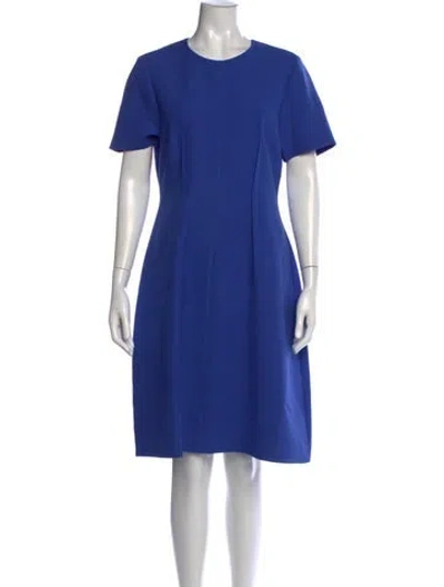 Pre-owned Lafayette 148 Wool Knee-length Dress In Blue