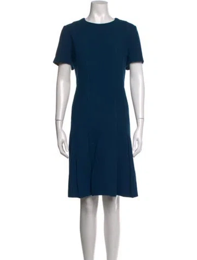 Pre-owned Lafayette 148 Wool Knee-length Dress In Blue