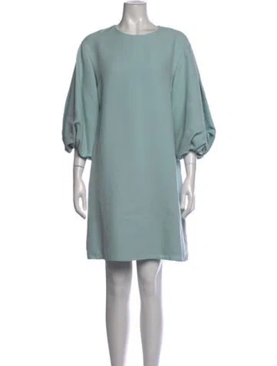 Pre-owned Lafayette 148 Wool Knee-length Dress In Blue/green