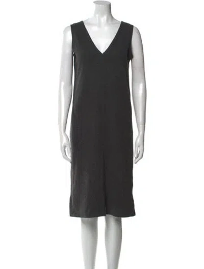 Pre-owned Lafayette 148 Wool Knee-length Dress In Gray
