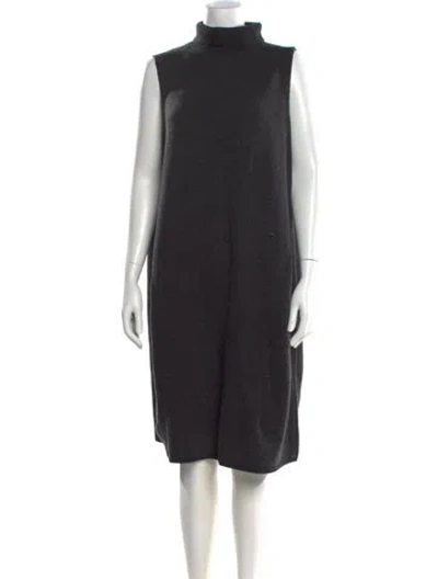 Pre-owned Lafayette 148 Wool Knee-length Dress In Gray