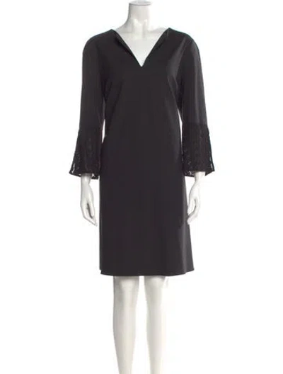 Pre-owned Lafayette 148 Wool Knee-length Dress In Gray