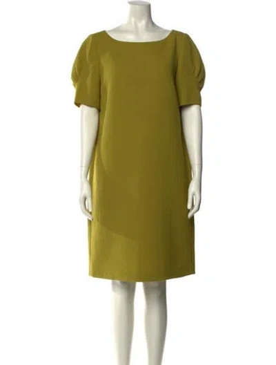 Pre-owned Lafayette 148 Wool Knee-length Dress In Green