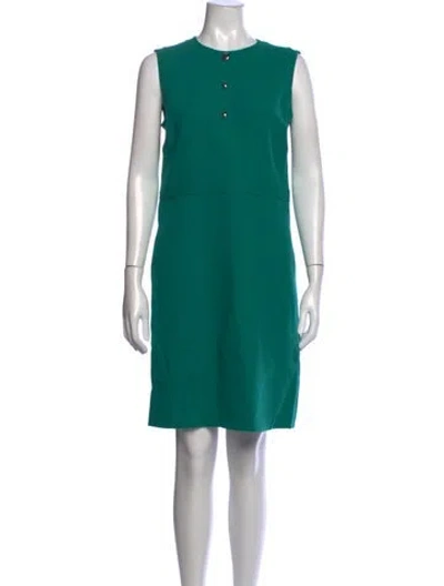 Pre-owned Lafayette 148 Wool Knee-length Dress In Green