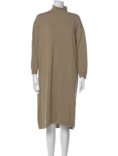 Pre-owned Lafayette 148 Wool Knee-length Dress In Neutral