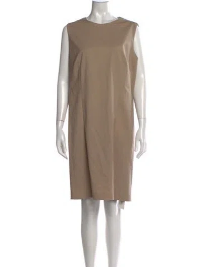 Pre-owned Lafayette 148 Wool Knee-length Dress In Neutrals