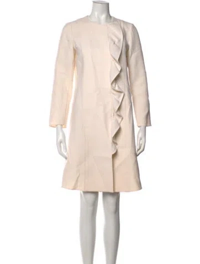Pre-owned Lafayette 148 Wool Knee-length Dress In Neutrals