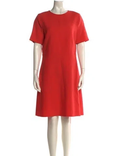 Pre-owned Lafayette 148 Wool Knee-length Dress In Orange