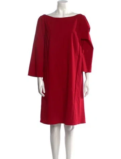 Pre-owned Lafayette 148 Wool Knee-length Dress In Red