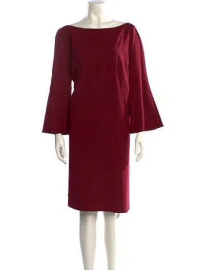 Pre-owned Lafayette 148 Wool Knee-length Dress In Red