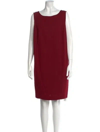Pre-owned Lafayette 148 Wool Knee-length Dress In Red