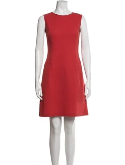 Pre-owned Lafayette 148 Wool Knee-length Dress In Red