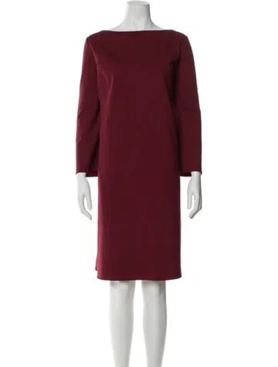 Pre-owned Lafayette 148 Wool Knee-length Dress In Red
