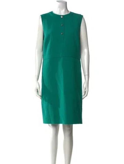 Pre-owned Lafayette 148 Wool Knee-length Dress W/ Tags In Green