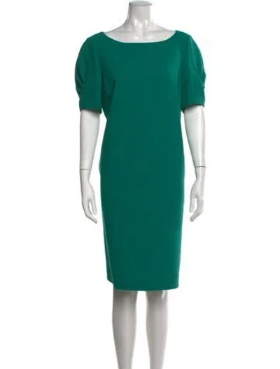 Pre-owned Lafayette 148 Wool Knee-length Dress W/ Tags In Green