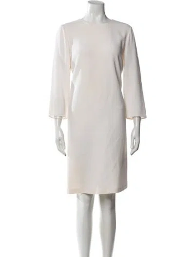 Pre-owned Lafayette 148 Wool Knee-length Dress W/ Tags In Neutrals