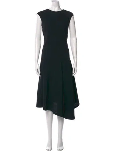 Pre-owned Lafayette 148 Wool Long Dress In Black