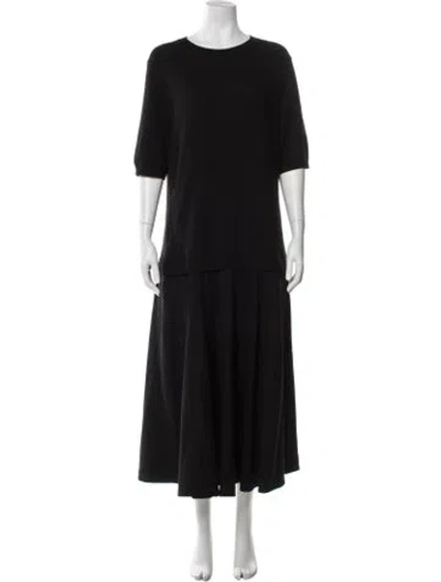 Pre-owned Lafayette 148 Wool Long Dress In Black