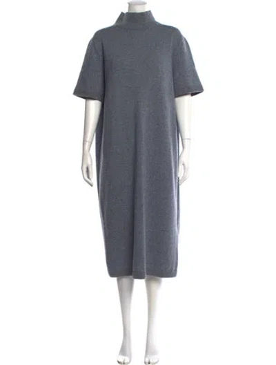 Pre-owned Lafayette 148 Wool Long Dress In Blue