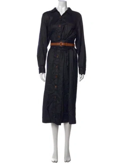 Pre-owned Lafayette 148 Wool Long Dress In Blue