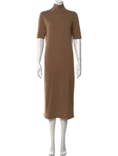 Pre-owned Lafayette 148 Wool Long Dress In Brown