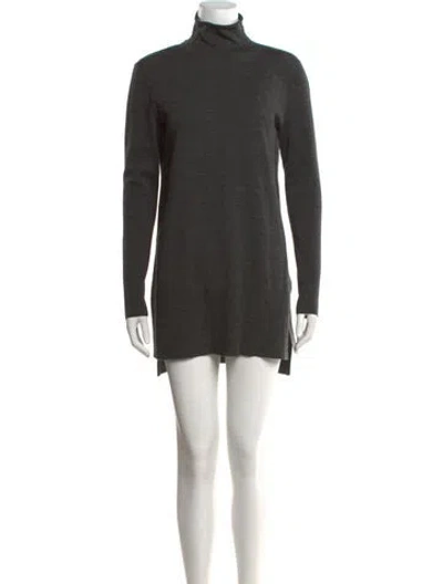 Pre-owned Lafayette 148 Wool Long Dress In Grey