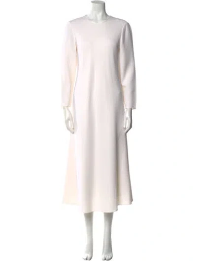 Pre-owned Lafayette 148 Wool Long Dress In Neutral