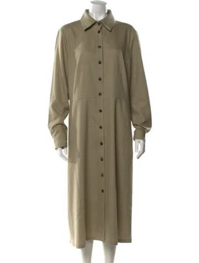 Pre-owned Lafayette 148 Wool Long Dress In Neutral