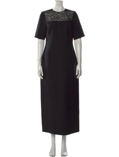 Pre-owned Lafayette 148 Wool Long Dress W/ Tags In Black