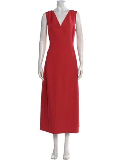 Pre-owned Lafayette 148 Wool Long Dress W/ Tags In Red