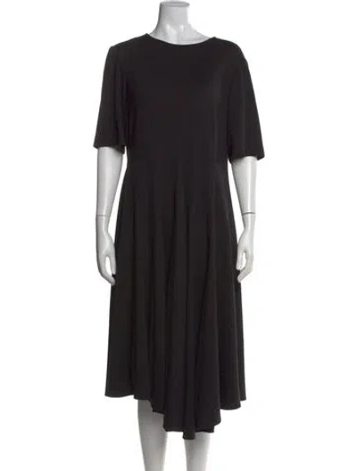 Pre-owned Lafayette 148 Wool Midi Length Dress In Black