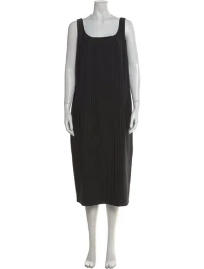 Pre-owned Lafayette 148 Wool Midi Length Dress In Black