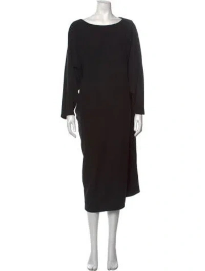Pre-owned Lafayette 148 Wool Midi Length Dress In Black
