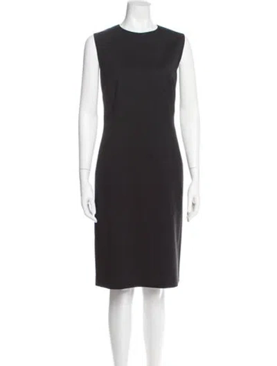 Pre-owned Lafayette 148 Wool Midi Length Dress In Blue