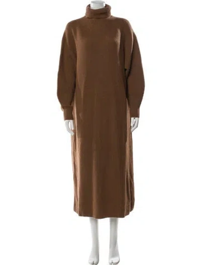 Pre-owned Lafayette 148 Wool Midi Length Dress In Brown