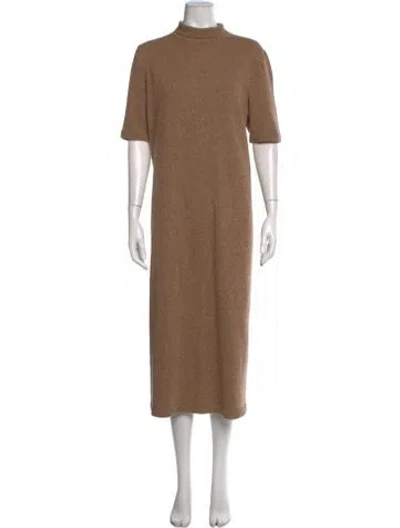 Pre-owned Lafayette 148 Wool Midi Length Dress In Brown